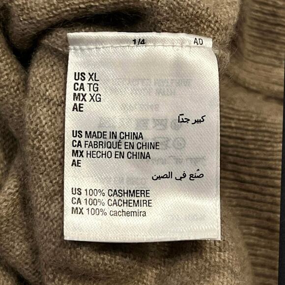 ★ Cashmere Club Room Luxury Tan Soft Lightweight Crewneck Sweater ★ - Picture 6 of 7